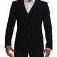 Dolce & Gabbana Black Jacket Vest 2 Piece MARTINI Blazer