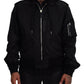 Dolce & Gabbana Black Hooded Full Zip Bomber Jacket