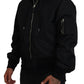 Dolce & Gabbana Black Hooded Full Zip Bomber Jacket