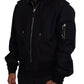 Dolce & Gabbana Black Hooded Full Zip Bomber Jacket