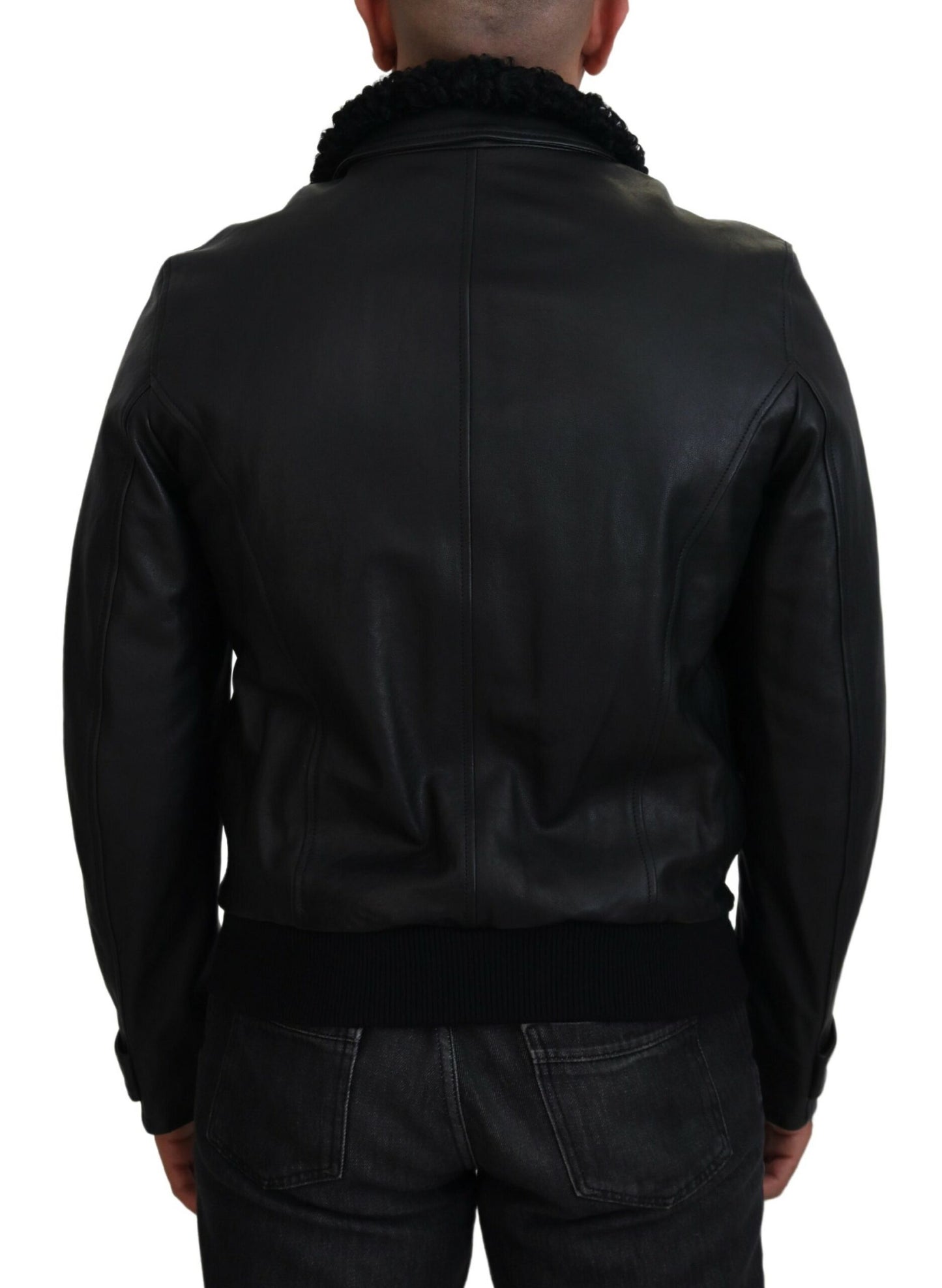 Dolce & Gabbana Chic Black Leather Jacket