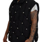 Dolce & Gabbana Black Sleeveless DG Metal Embellishment Jacket