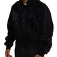 Dolce & Gabbana Black Hooded Full Zip Bomber Jacket