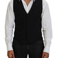 Dolce & Gabbana Black Virgin Wool Waistcoat Formal Vest