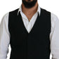 Dolce & Gabbana Black Virgin Wool Waistcoat Formal Vest