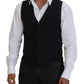 Dolce & Gabbana Black Virgin Wool Waistcoat Formal Vest