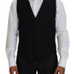 Dolce & Gabbana Black Virgin Wool Waistcoat Formal Vest