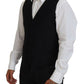 Dolce & Gabbana Black Virgin Wool Waistcoat Formal Vest