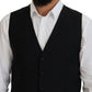 Dolce & Gabbana Black Virgin Wool Waistcoat Formal Vest