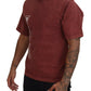 Dolce & Gabbana Maroon Print Round Neck Short Sleeves T-shirt