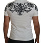 Dolce & Gabbana White DG Crown Floral Crewneck Men T-shirt