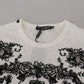 Dolce & Gabbana White DG Crown Floral Crewneck Men T-shirt