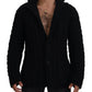 Dolce & Gabbana Black Wool Knit Button Cardigan Sweater