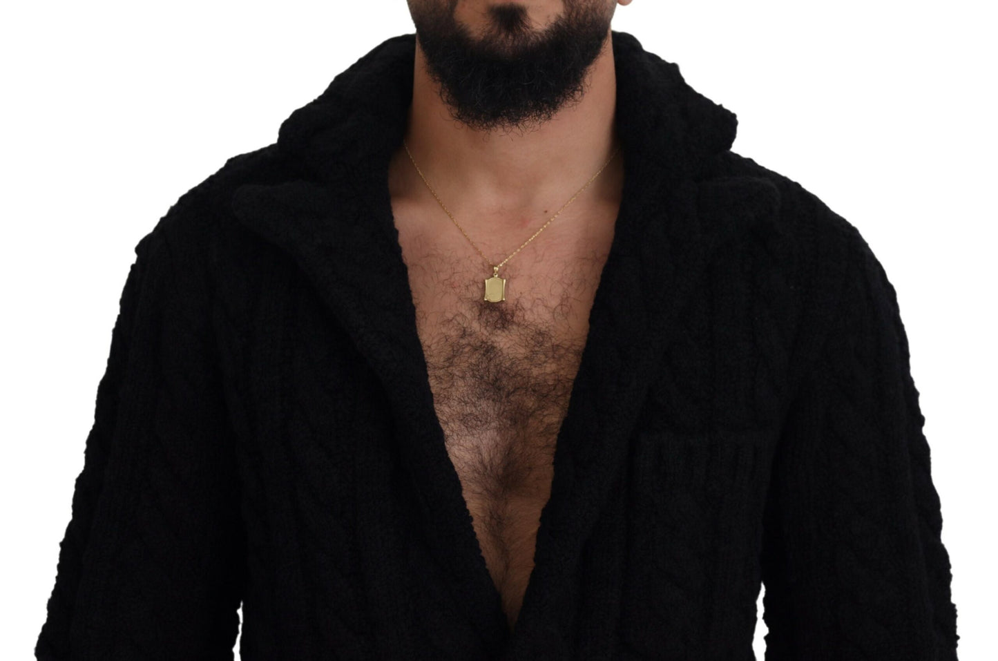 Dolce & Gabbana Black Wool Knit Button Cardigan Sweater