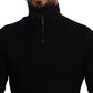 Dolce & Gabbana Black Silk Turtle Neck Pullover Sweater