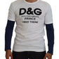 Dolce & Gabbana White DG Prince Crew Neck Pullover Sweater