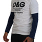 Dolce & Gabbana White DG Prince Crew Neck Pullover Sweater