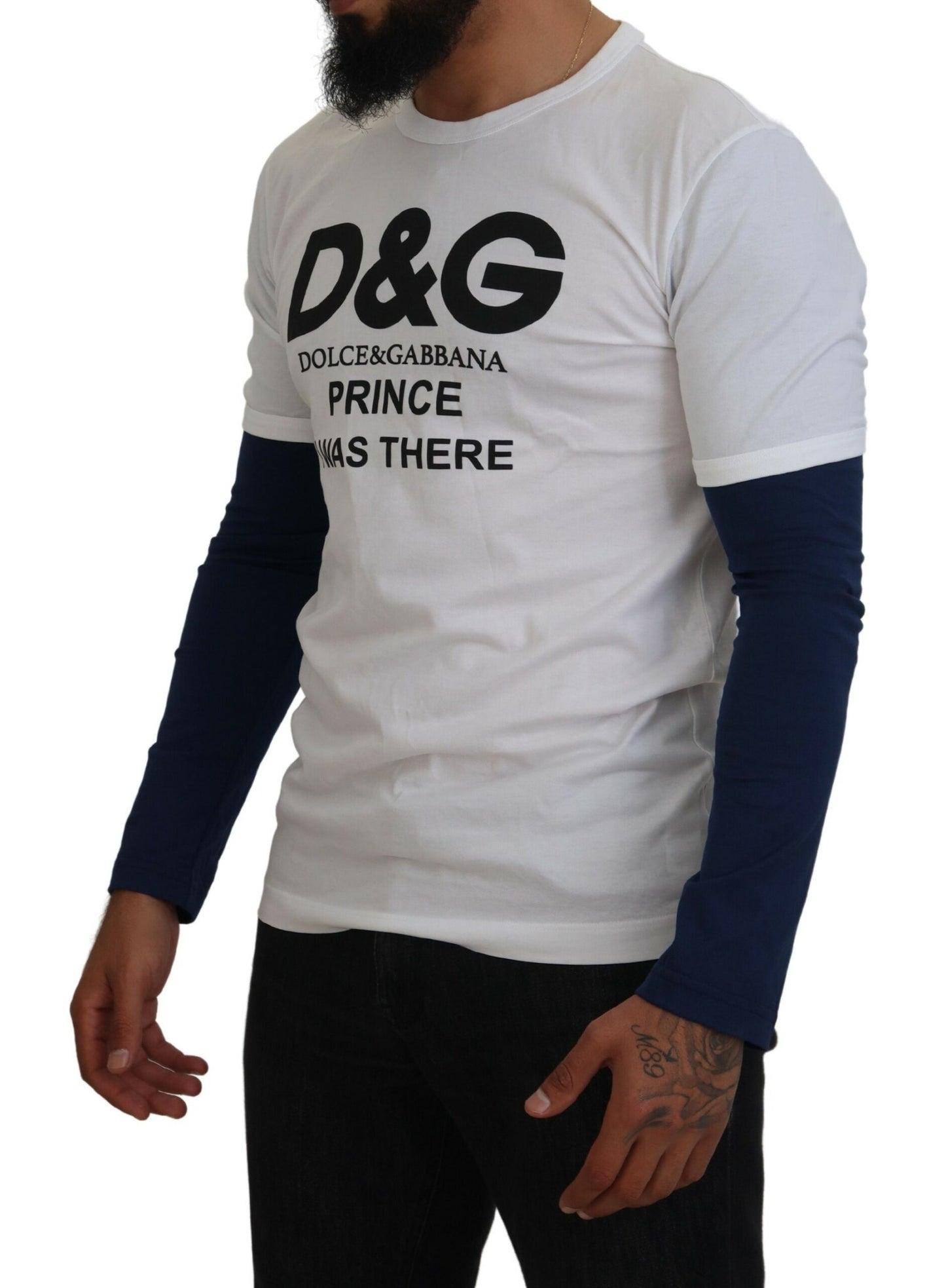 Dolce & Gabbana White DG Prince Crew Neck Pullover Sweater