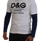 Dolce & Gabbana White DG Prince Crew Neck Pullover Sweater