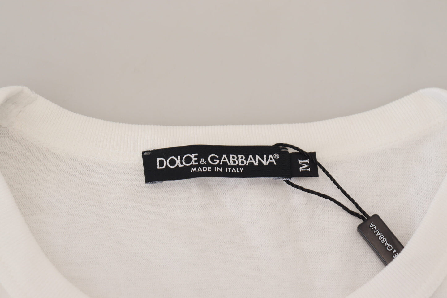 Dolce & Gabbana White DG Prince Crew Neck Pullover Sweater