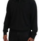 Dolce & Gabbana Black Cashmere Collared Pullover Sweater