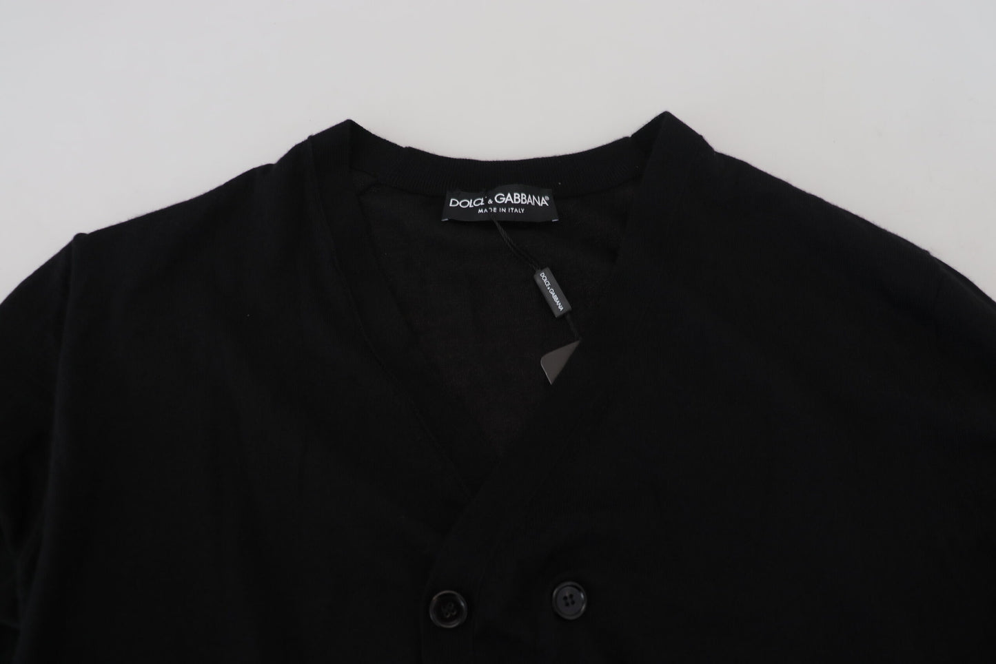 Dolce & Gabbana Black Cashmere Button Down Cardigan Sweater