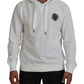 Dolce & Gabbana White Cotton Hooded Sweatshirt Logo Sweater