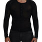 Dolce & Gabbana Black Cashmere Button Pullover Sweater