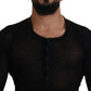 Dolce & Gabbana Black Cashmere Button Pullover Sweater