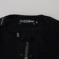 Dolce & Gabbana Black Cashmere Button Pullover Sweater