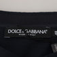 Dolce & Gabbana Blue Cotton Button Crewneck Pullover Sweater