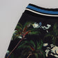 Dolce & Gabbana Black Cotton Volcano Print Casual Shorts