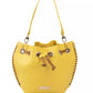 Baldinini Trend Golden Detail Yellow Shoulder Bag