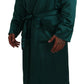 Dolce & Gabbana Green Silk Waist Belt Robe Sleepwear