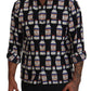 Dolce & Gabbana Black Silk Printed Collared Men Casual Shirt