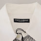 Dolce & Gabbana Black White Striped Printed Casual Cotton Shirt