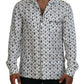 Dolce & Gabbana White Crown Bee Print Long Sleeve Pajama Top