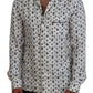 Dolce & Gabbana White Crown Bee Print Long Sleeve Pajama Top