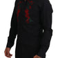 Dolce & Gabbana Black Floral Embroidery Men Long Sleeves GOLD Shirt