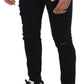 Dolce & Gabbana Black Slim Fit Tattered Denim Cotton Jeans