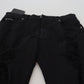 Dolce & Gabbana Black Slim Fit Tattered Denim Cotton Jeans