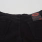 Dolce & Gabbana Black Slim Fit Tattered Denim Cotton Jeans