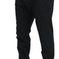 Dolce & Gabbana Dark Gray Stripes Chino Dress Pants