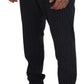 Dolce & Gabbana Dark Gray Stripes Chino Dress Pants