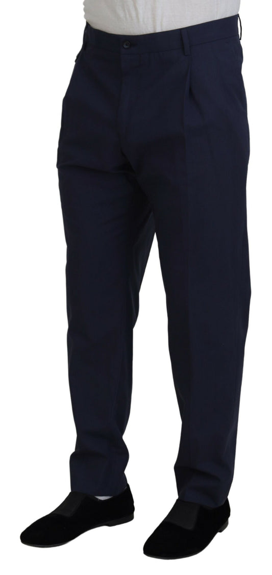 Dolce & Gabbana Dark Blue Cotton Chino Formal Pants