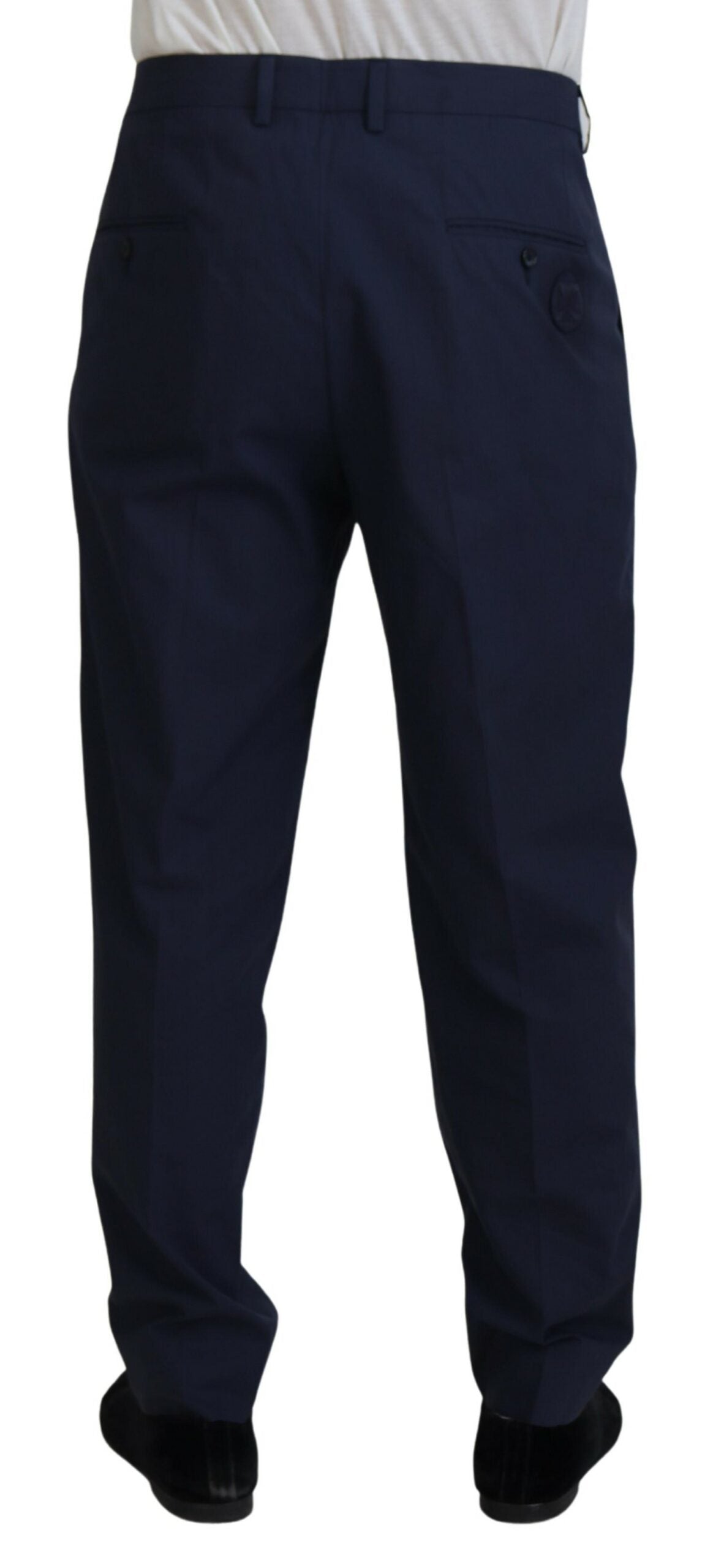 Dolce & Gabbana Dark Blue Cotton Chino Formal Pants