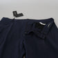 Dolce & Gabbana Dark Blue Cotton Chino Formal Pants