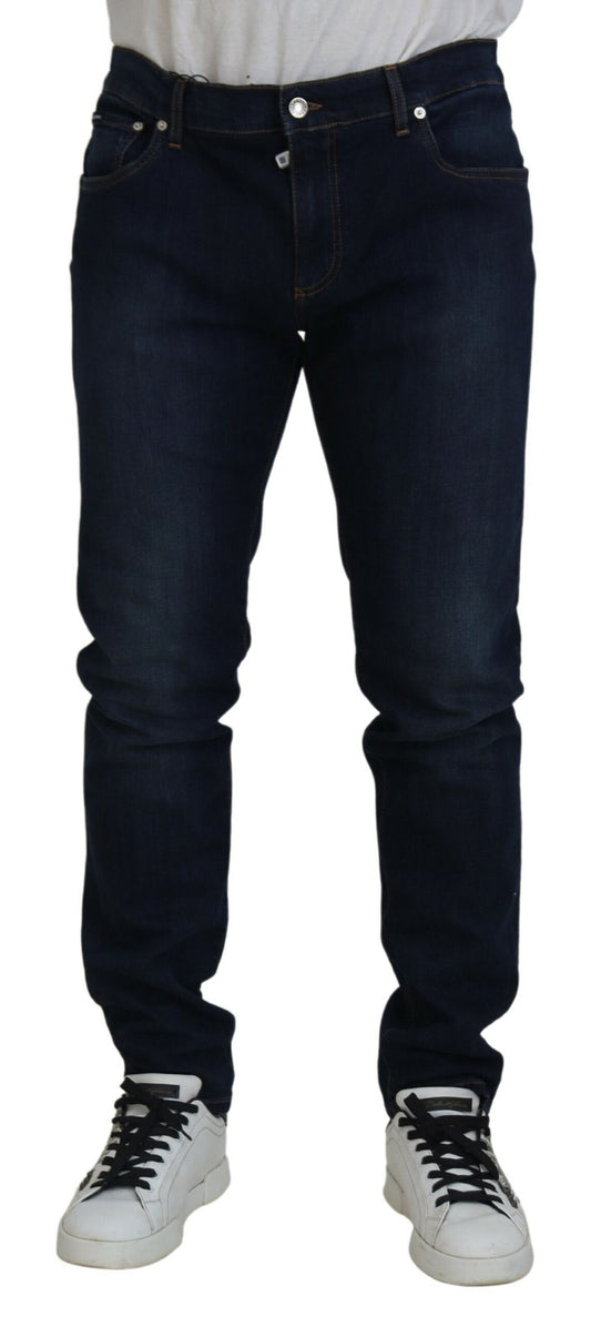 Dolce & Gabbana Dark Blue Cotton Stretch Skinny Denim Jeans