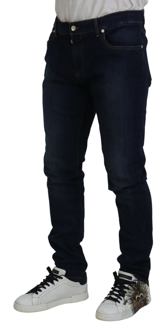 Dolce & Gabbana Dark Blue Cotton Stretch Skinny Denim Jeans