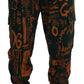 Dolce & Gabbana Multicolor Logo Print Silk Cargo Jogger Pants